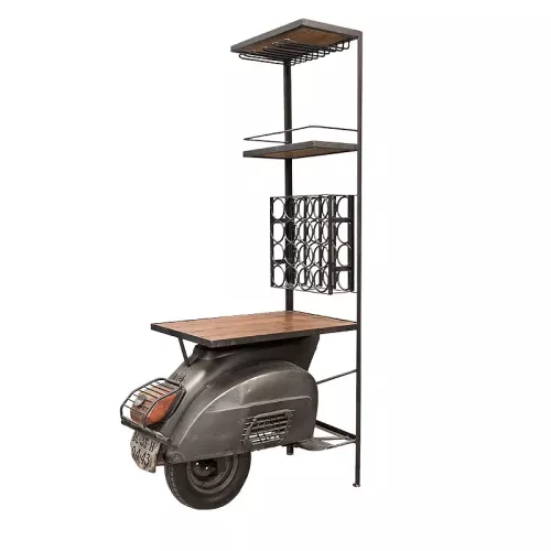 Payaa Iron & Wooden Rack Scooter 54x100x187cm Weinregal (110900)